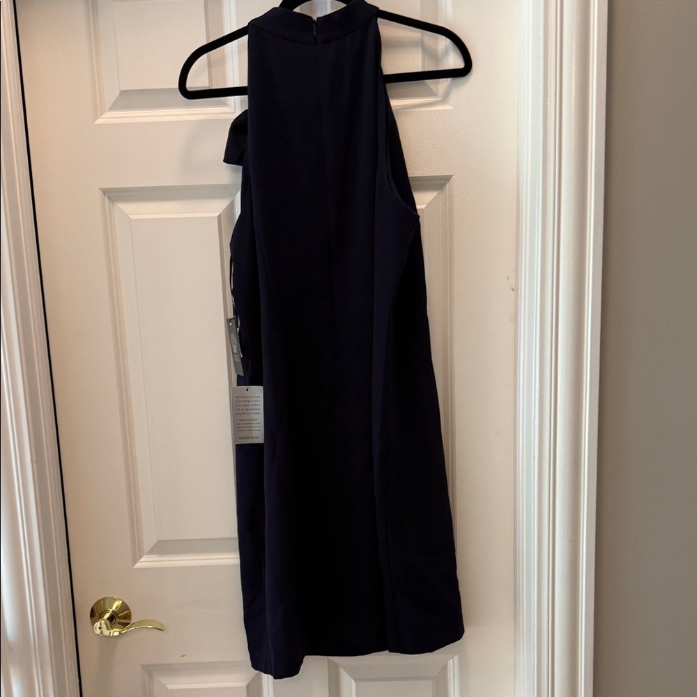 Vince Camuto Navy Dress with Halter Neck with bow - Picture 5 of 6